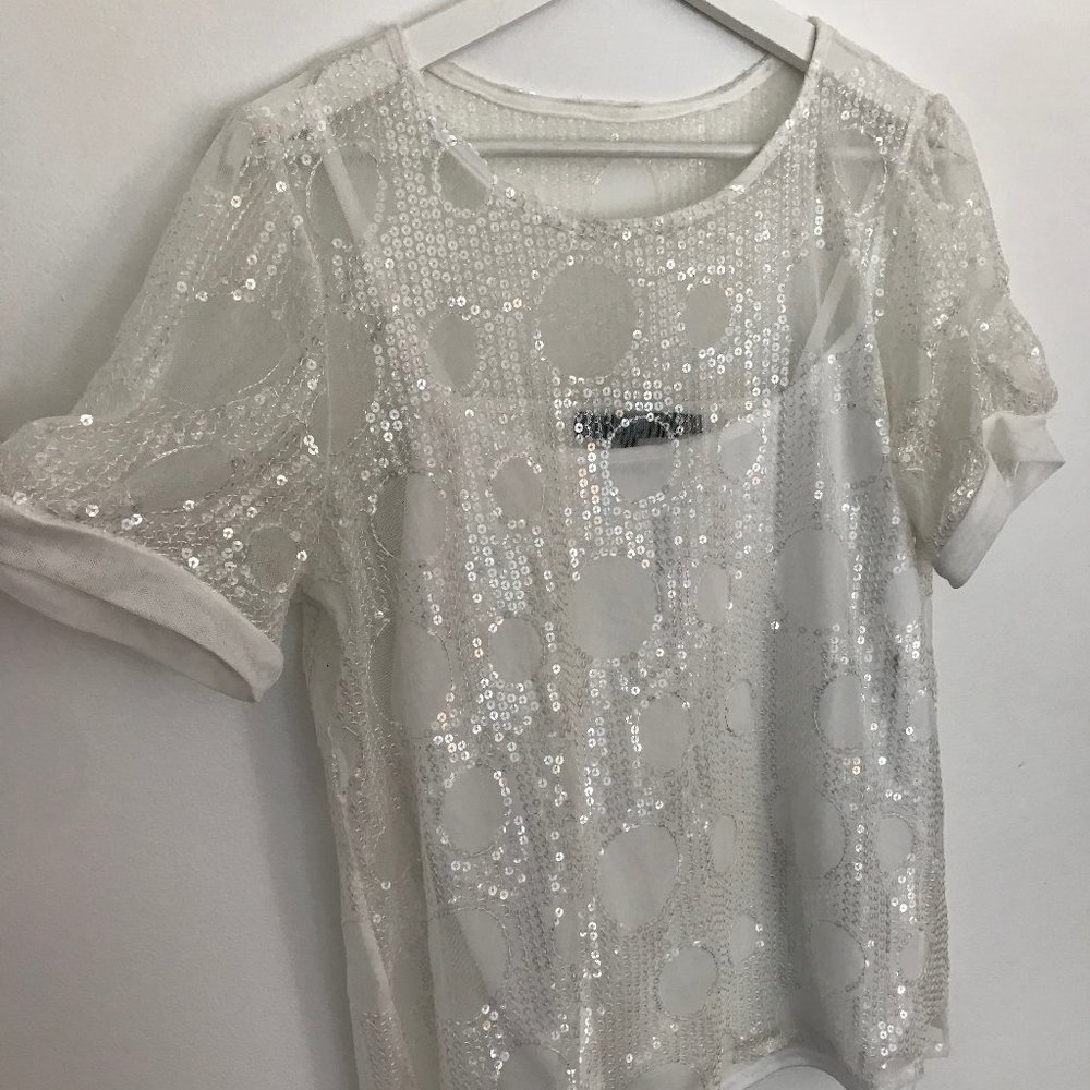 Anthropologie Sparkle Circle Top
